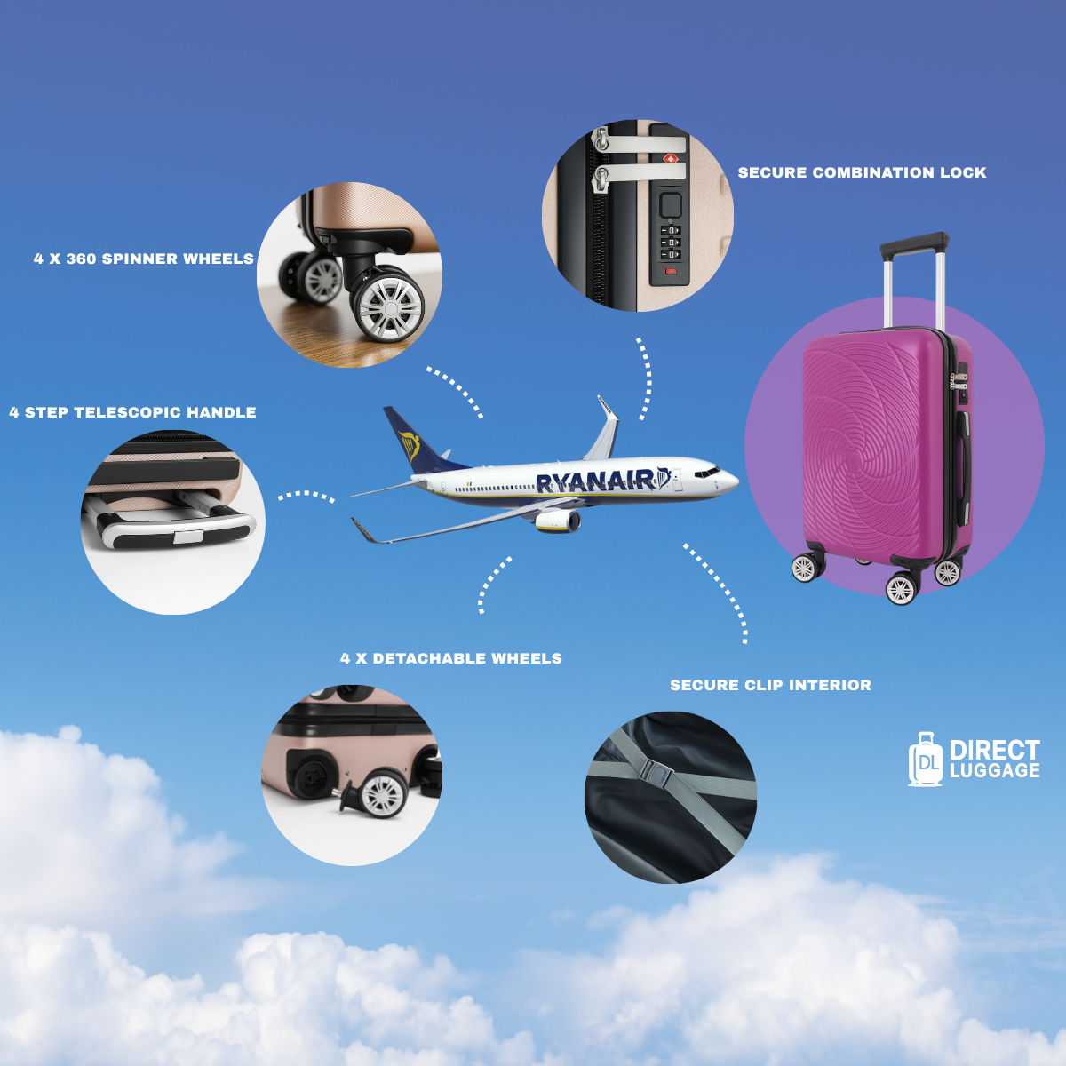 Ciyum Underseat Detachable Wheels Cabin Cases 1633