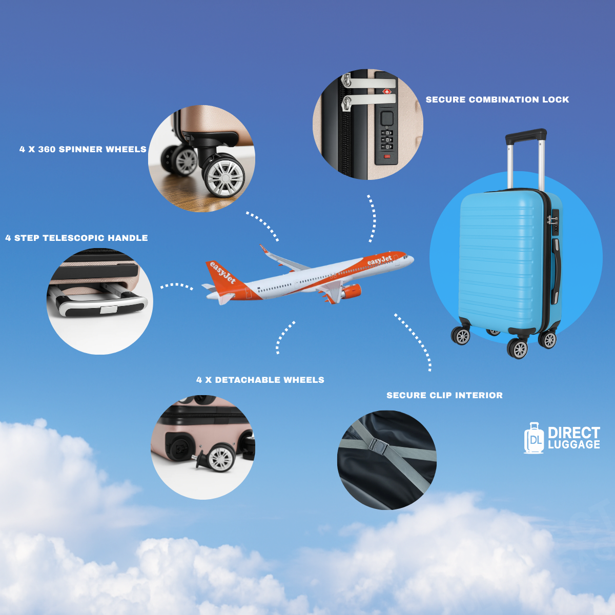 Stringz Underseat Detachable Wheels Cabin Cases 1832 ( 45 x 36 x 20 cm )