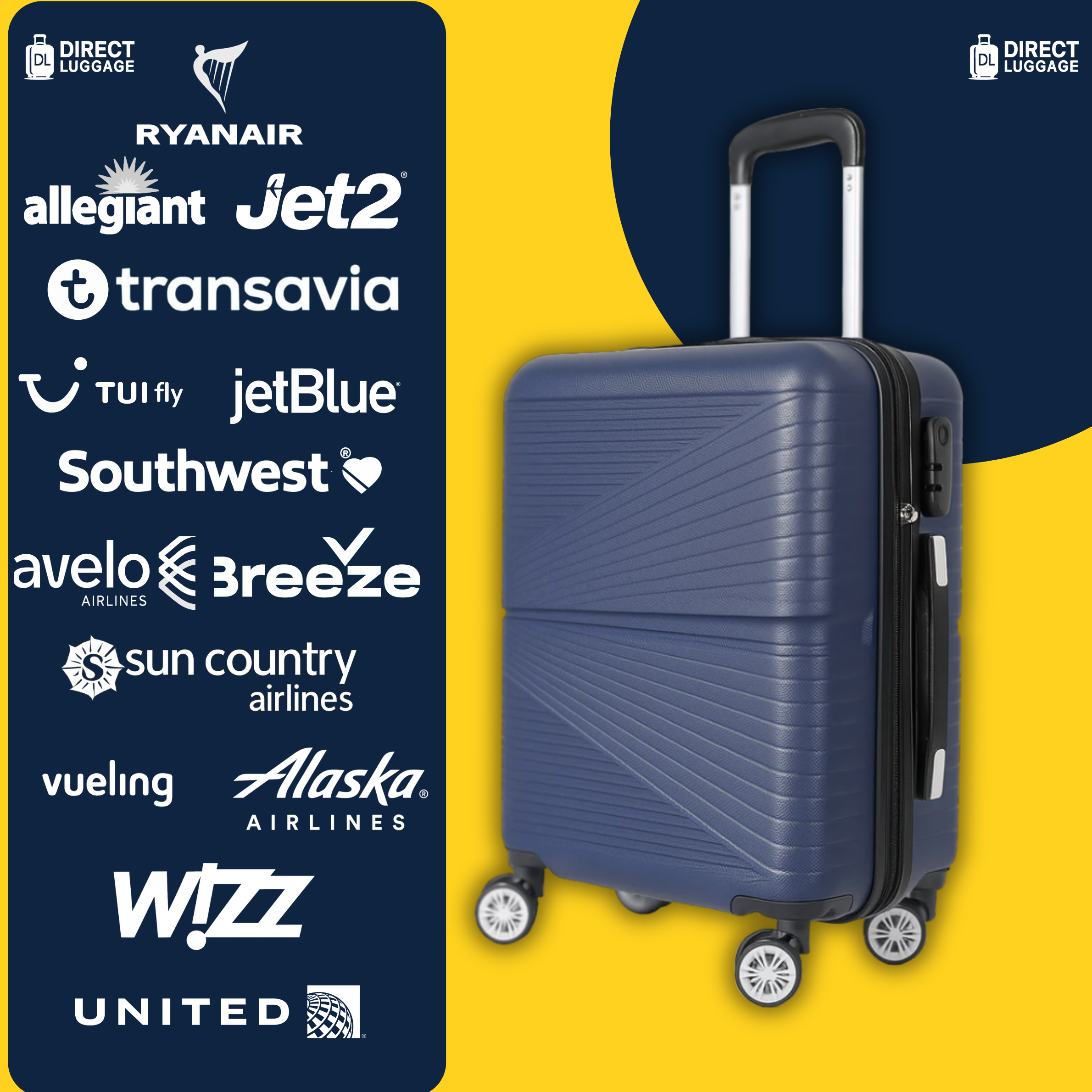 Azure Underseat Detachable Wheels Cabin Cases 1626